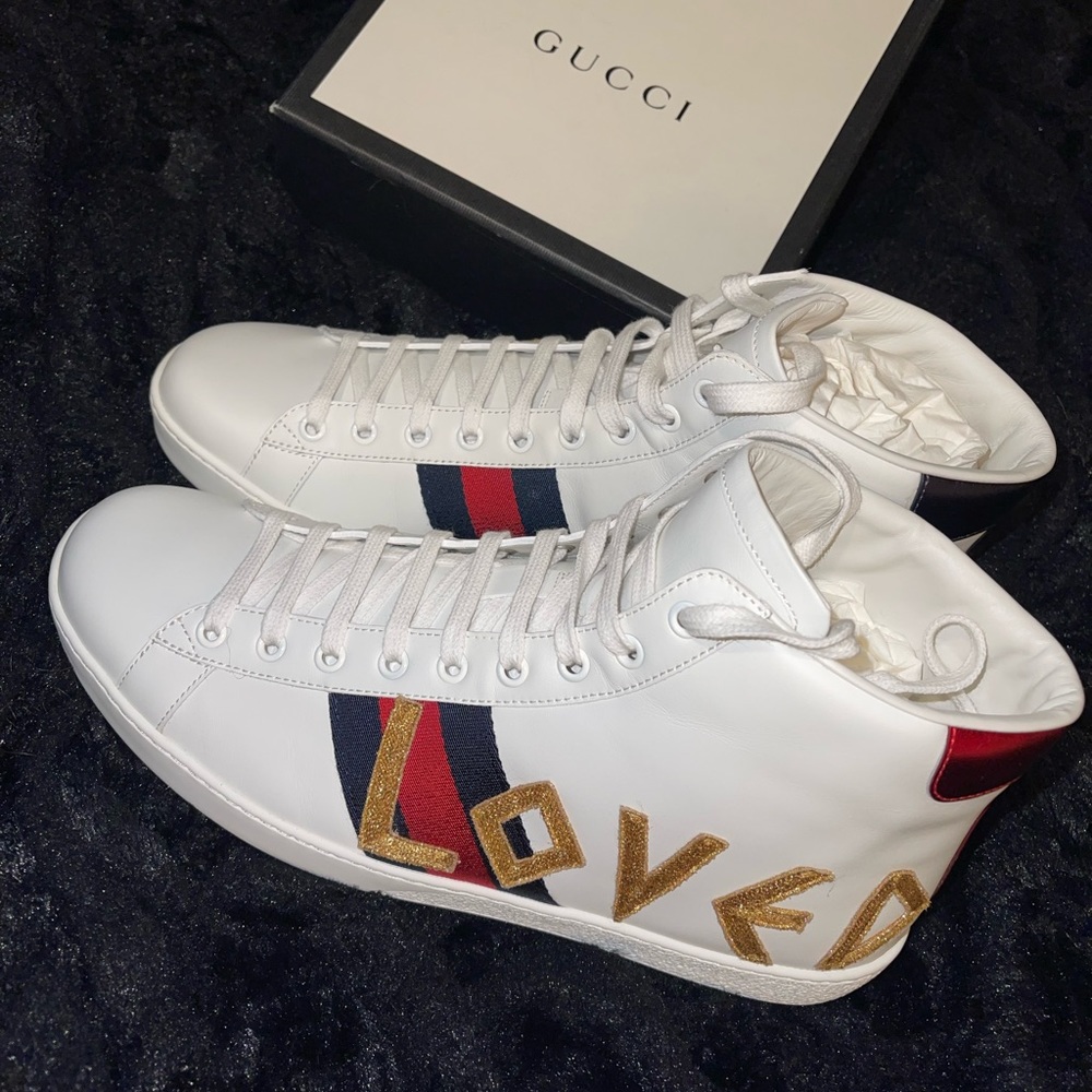Gucci High Top Ace “Loved” Sneakers